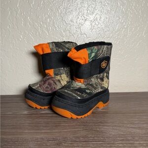 Game Winner Kids Camo Snow Boots Insulated Hunting Winter Blaze Orange [SIZE 5]
